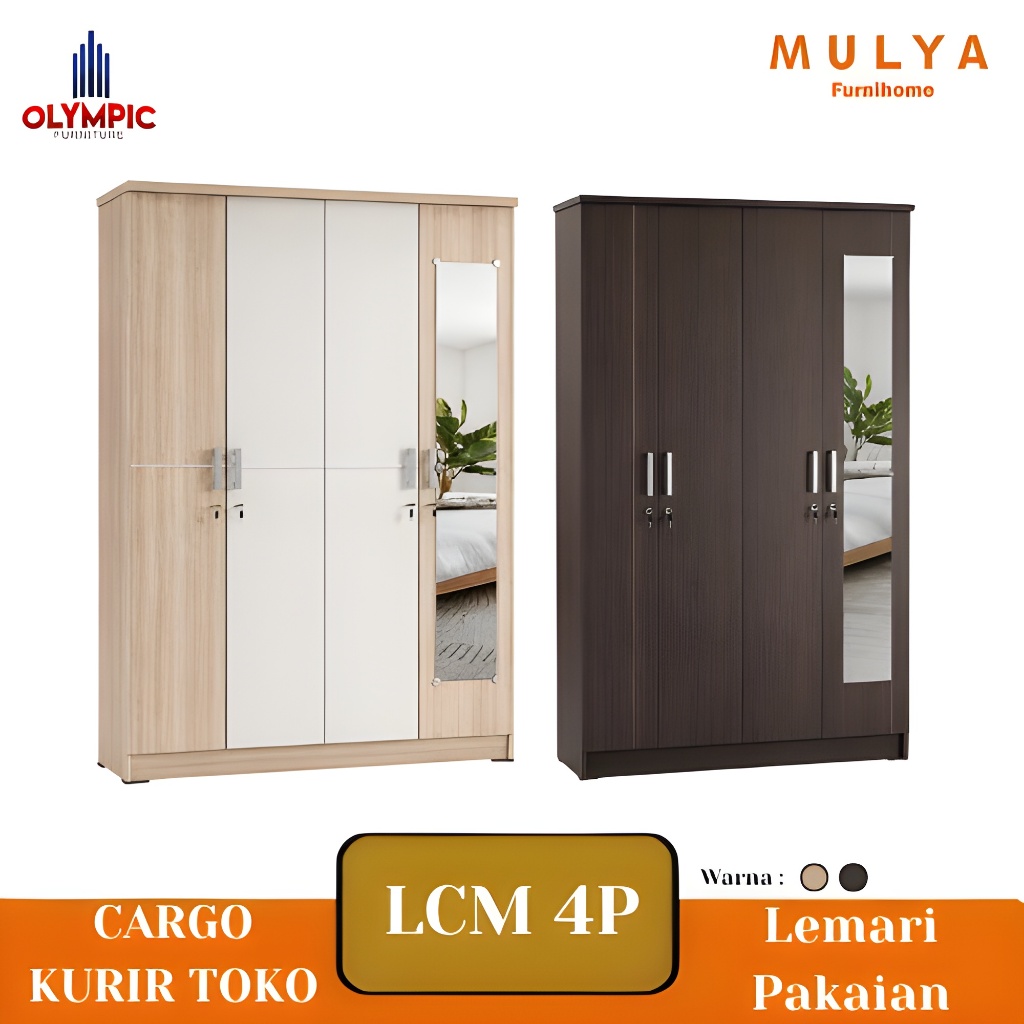 Lemari Pakaian 4 Pintu/ Rak Baju /Rak Gamis  - LCM 4 Florin