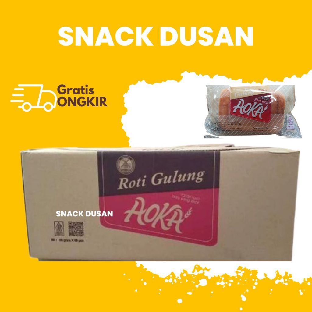 [DUS] 1 DUS ISI 60 PCS ROTI GULUNG AOKA