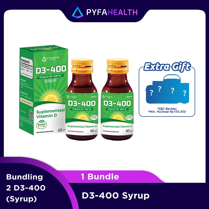 Bundle 2 D3-400 Sirup Suplemen Vitamin D3