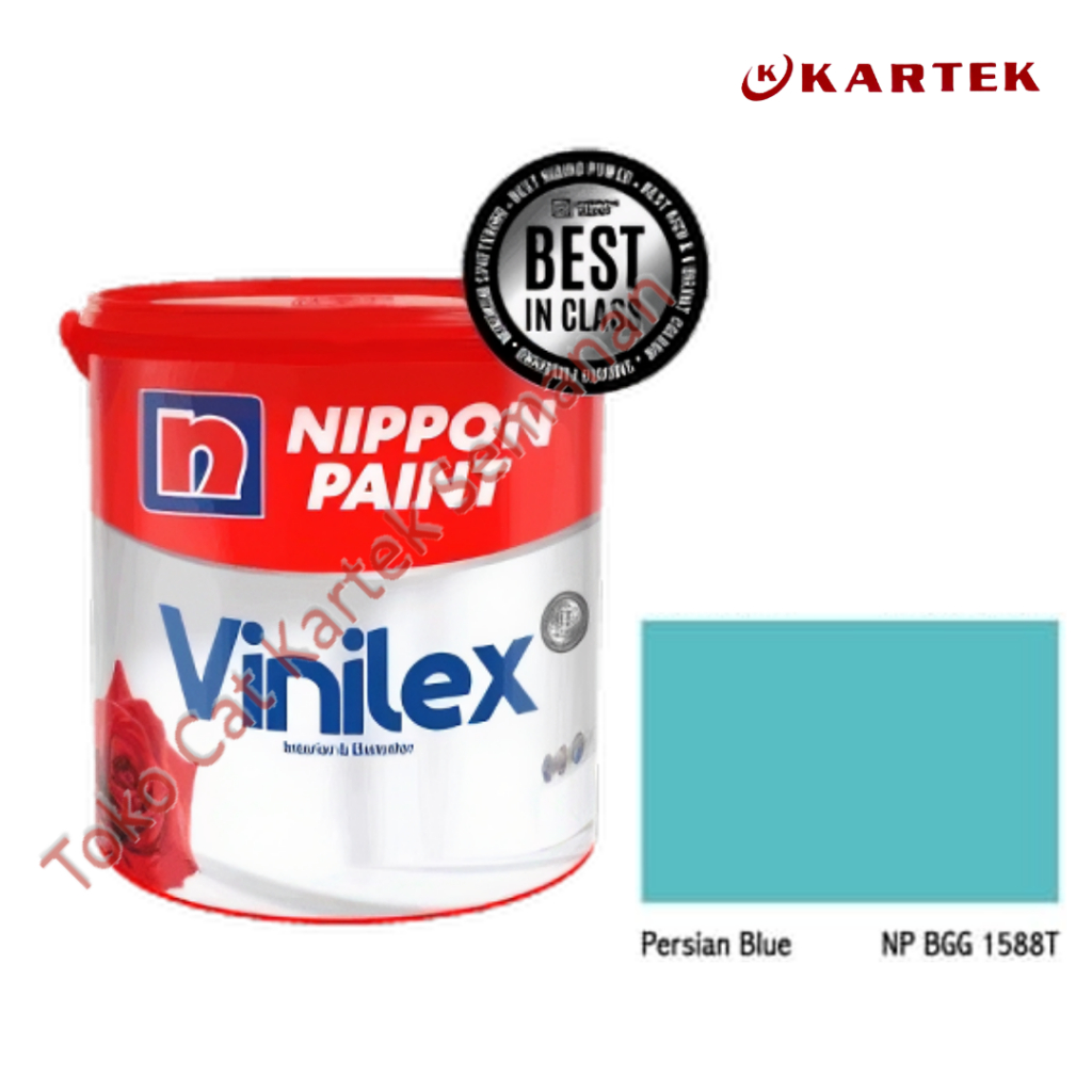 Nippon Paint Vinilex PERSIAN BLUE NP BGG 1588T Cat Tembok Interior Eksterior Biru 1kg 5kg