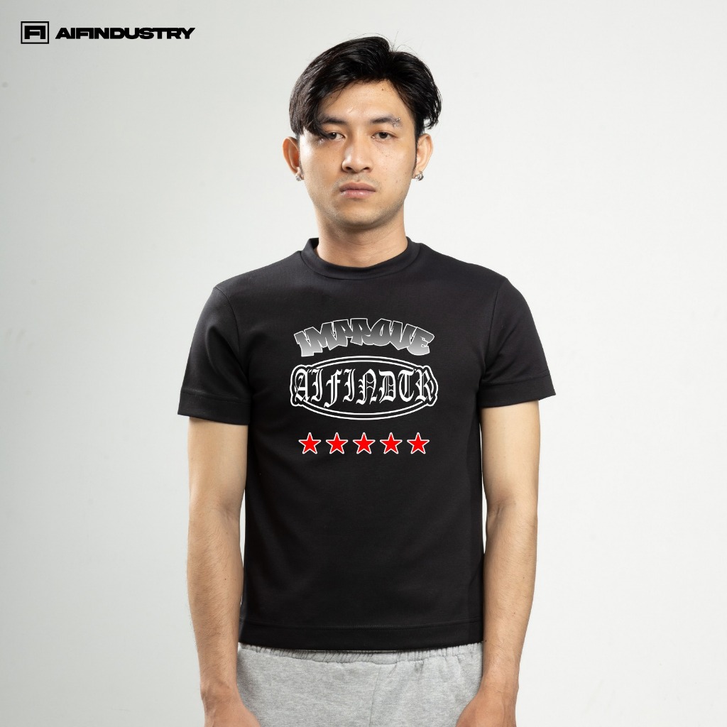 AIFindustry - Fitted Tee ''Sosial Improved" Regular Fitted Tee