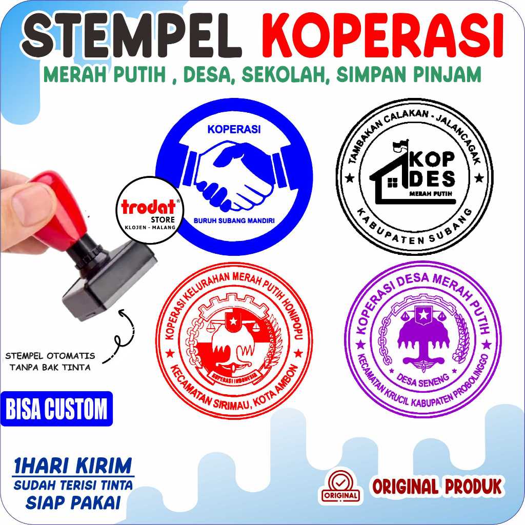 Stempel Koperasi / Stempel Koperasi Simpan Pinjam / KOPDES/ KOPERASI MERAH PUTIH