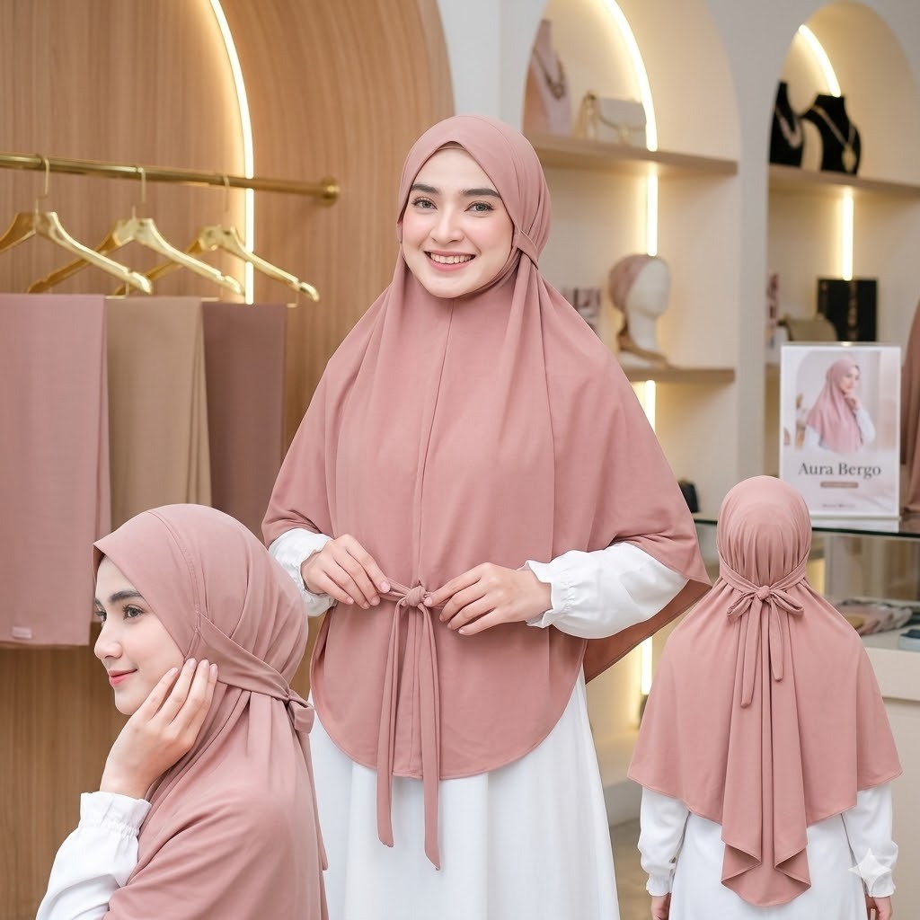 Ermia Hijab | HIJAB KHIMAR BANDANA KHIBAN XL NO CADAR SYARI Kerudung Instan Muslim Panjang Cantik