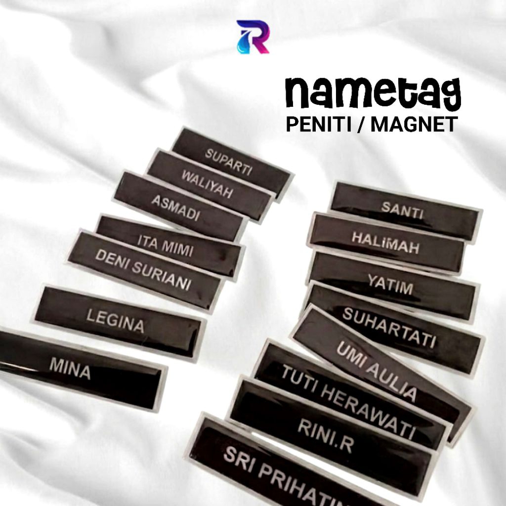 Nametag Peniti / Magnet / Nametag ASN / Nametag PNS / Nametag Pegawai
