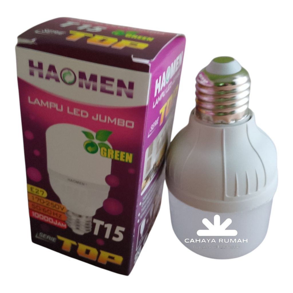 Bohlam 15watt Bola Lampu Cahaya putih, LED Haomen Bohlam Penerangan ruang