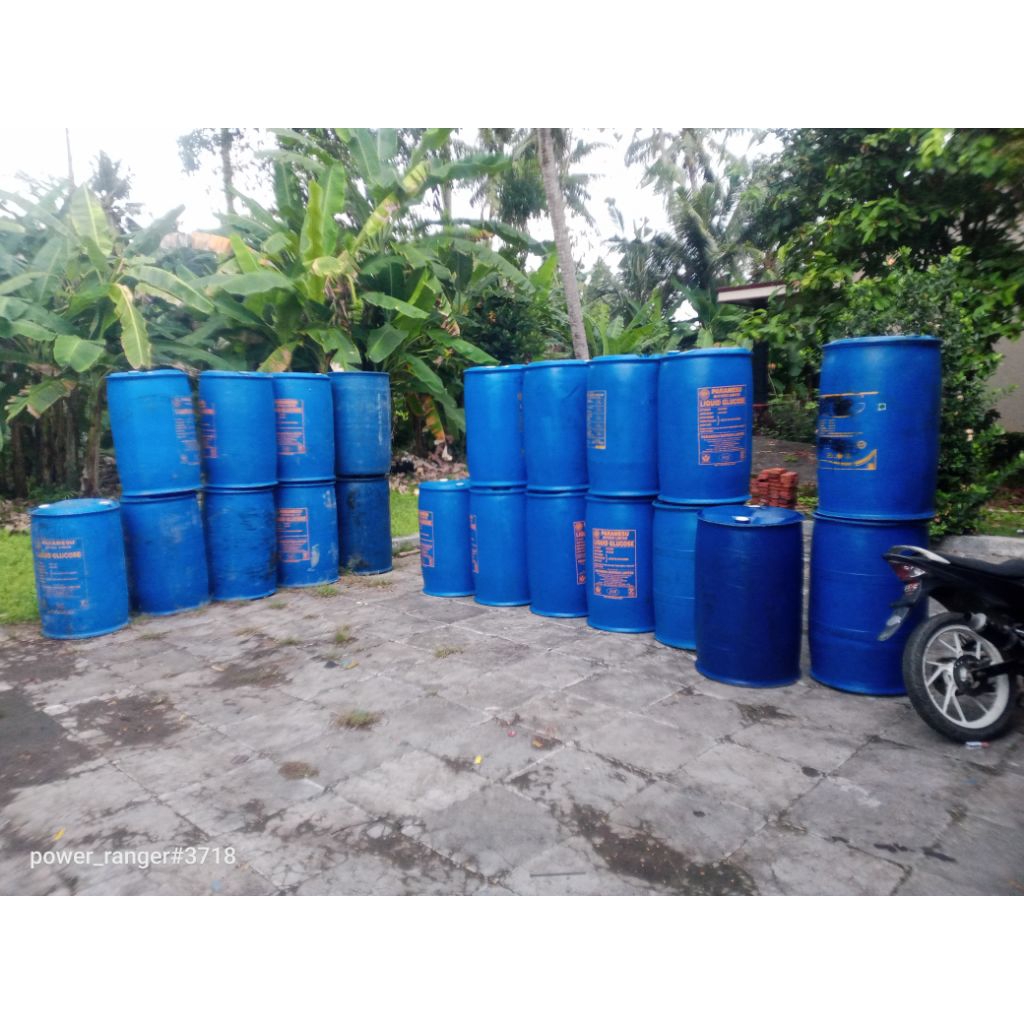 DRUM PLASTIK 200 LITER BEKAS GLUKOSA KUAT DAN TEBAL