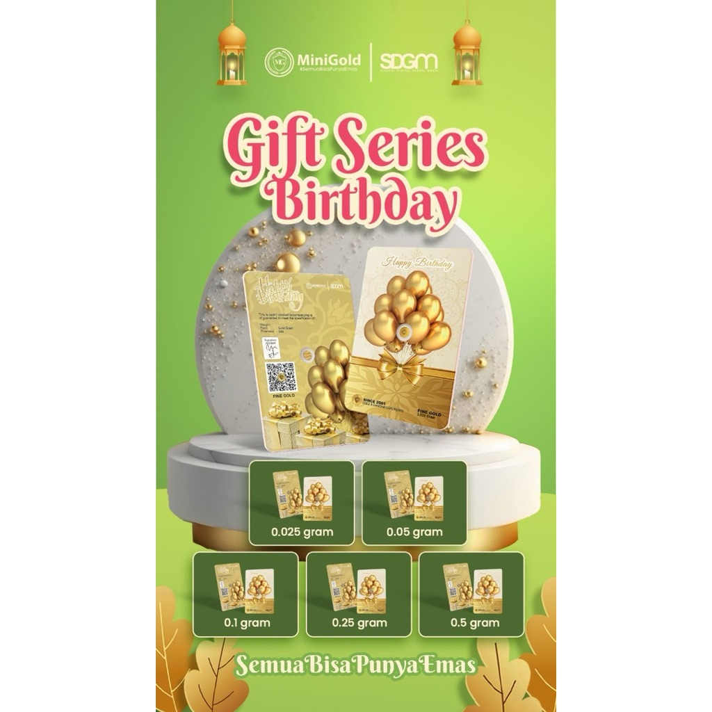 Minigold 0.025 Gram Gift Series Happy Birthday