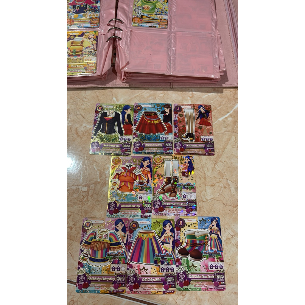 Aikatsu Sora Bohemian Sky Normal Rare card, Earth-bration Top & Sandals, Self Stripe Set