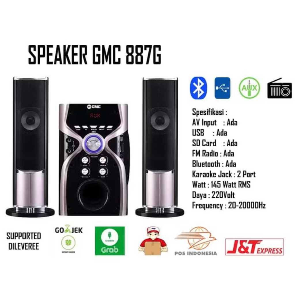 SPEAKER BLUETOOTH GMC 887G Speaker Multimedia Aktif Ada BLUETOOTH PORT USB