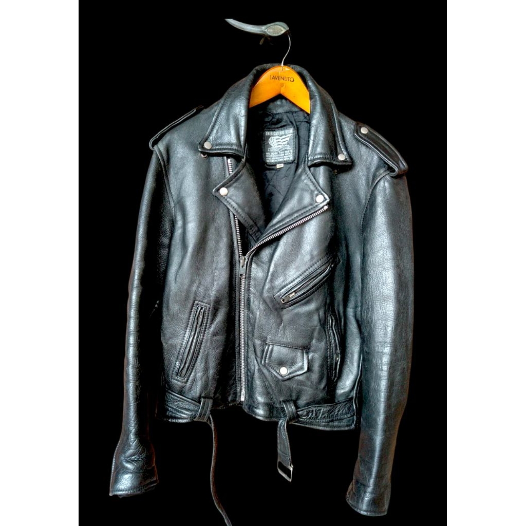 Vtg American Nostalgia Ramones Leather Biker Jacket X Jaket Kulit Avirex Harley Davidson RBC Aero Va