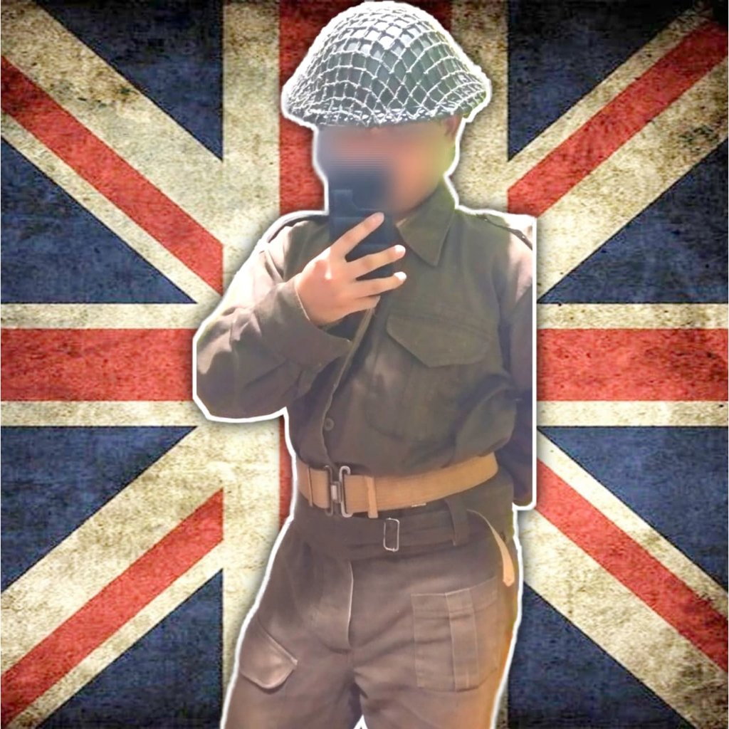 Seragam P37 Battledress WW2 & WW1 Inggris Satu Set, Replika Pakaian Bahan Twill Berkualitas Tinggi