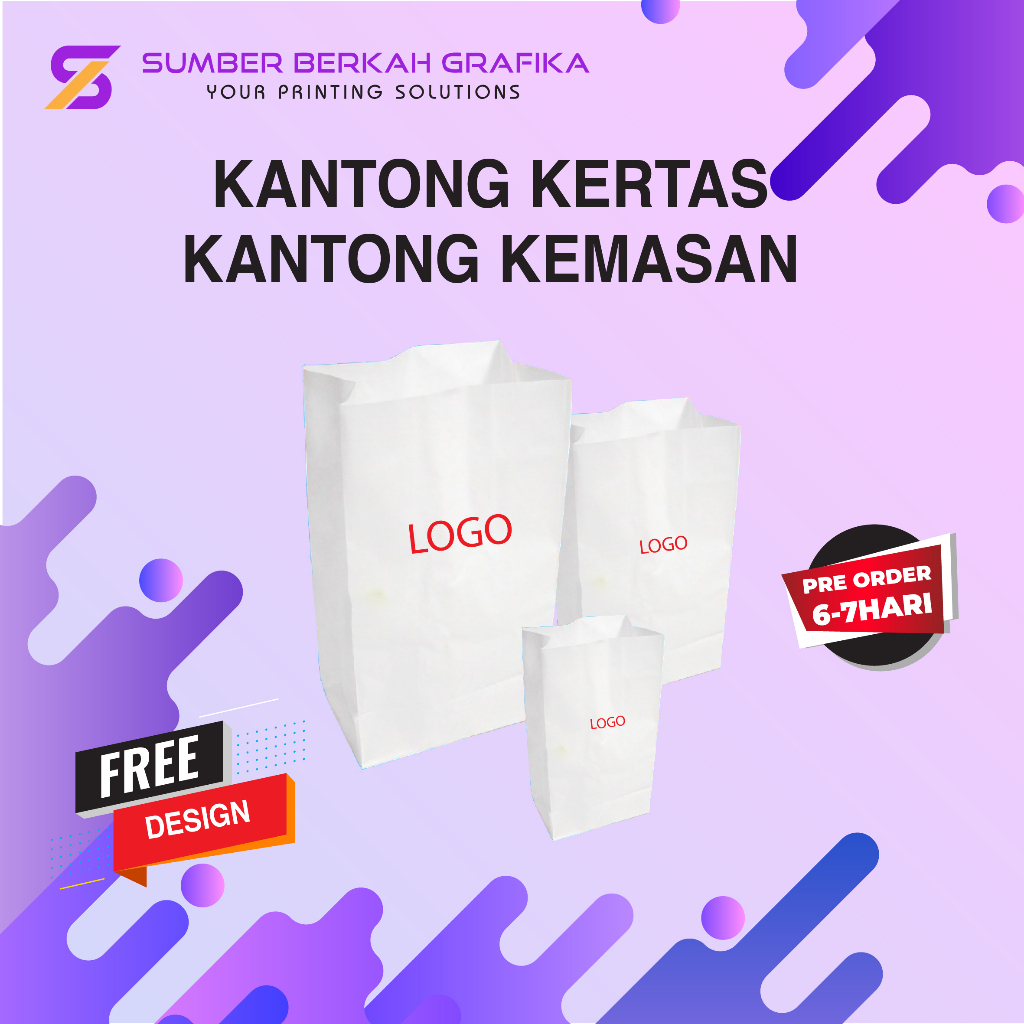 Custom kantong kertas makanan/kantong kemasan