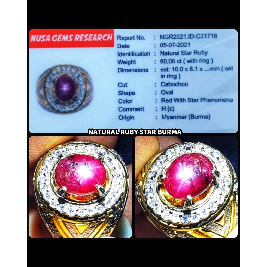 batu ruby star burma asli myanmar burma