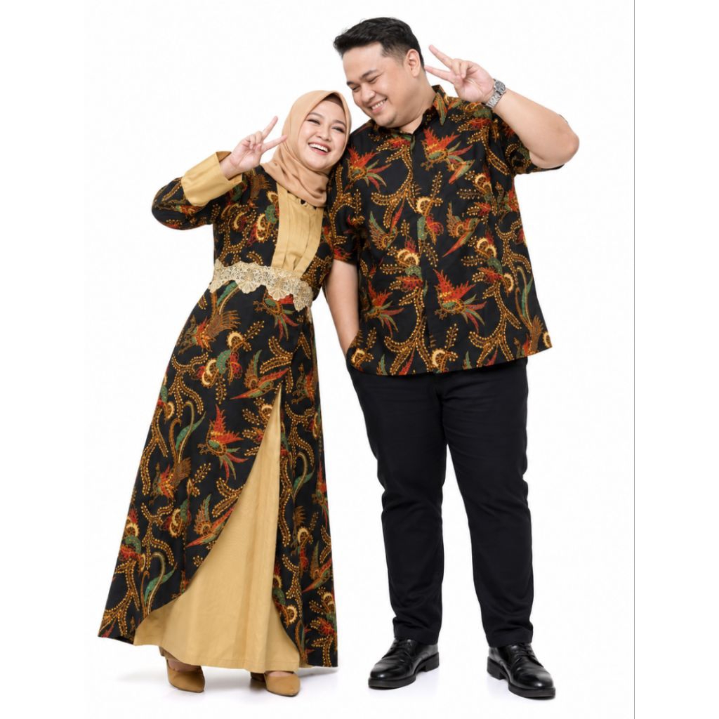 COUPLE GAMIS BATIK MODERN SERAGAM GAMIS BATIK SARIMBIT GAMIS BATIK MODERN