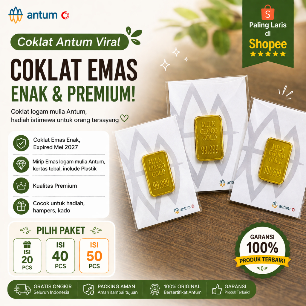 [COKLAT CANTUM OFFICIAL] MINI GIFT COKELAT ANTUM EMAS Kado Hadiah Resign Farewell Wisuda Sidang Skri