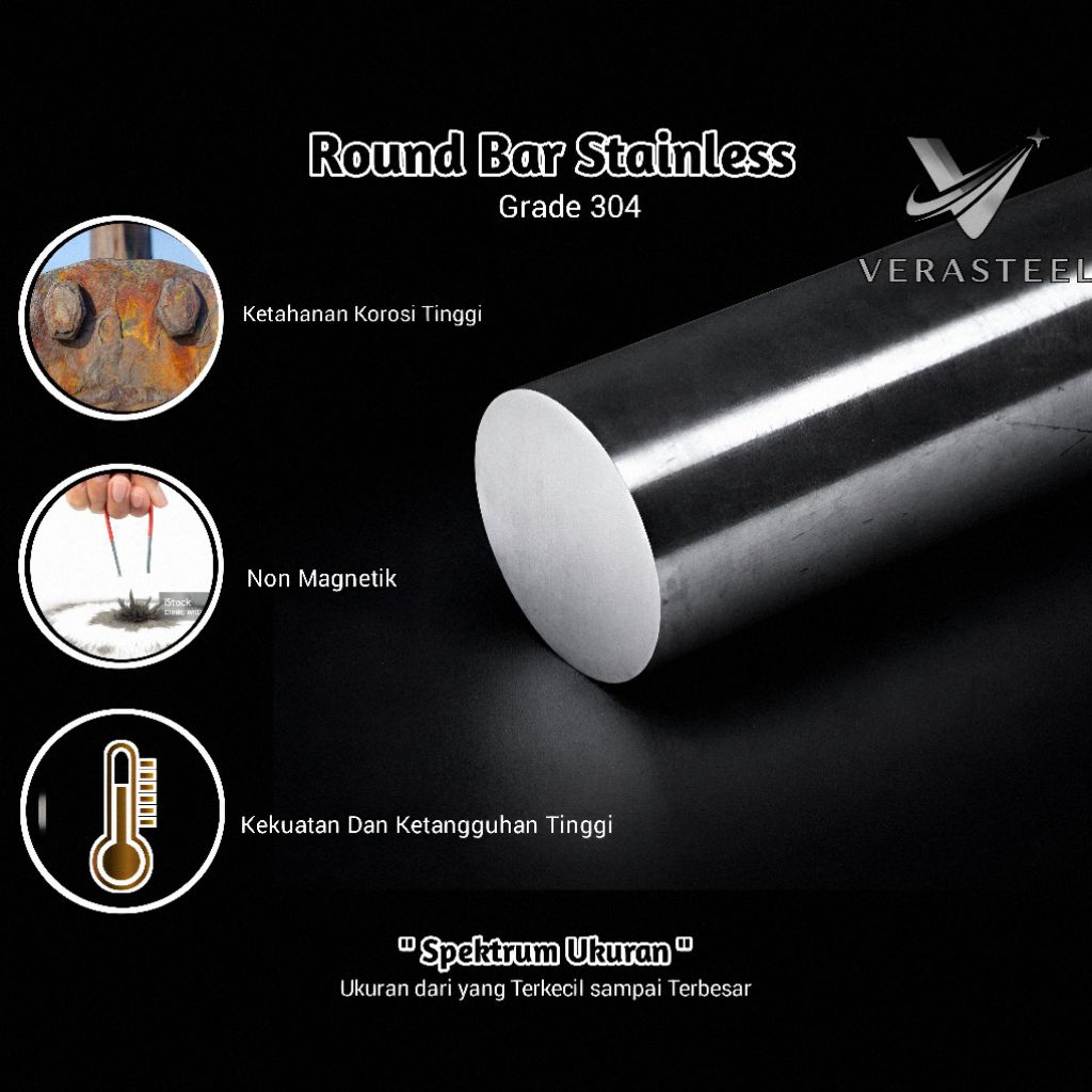 AS SUS 304 DIA. 8 MM | AS BESI STAINLESS STEEL 304