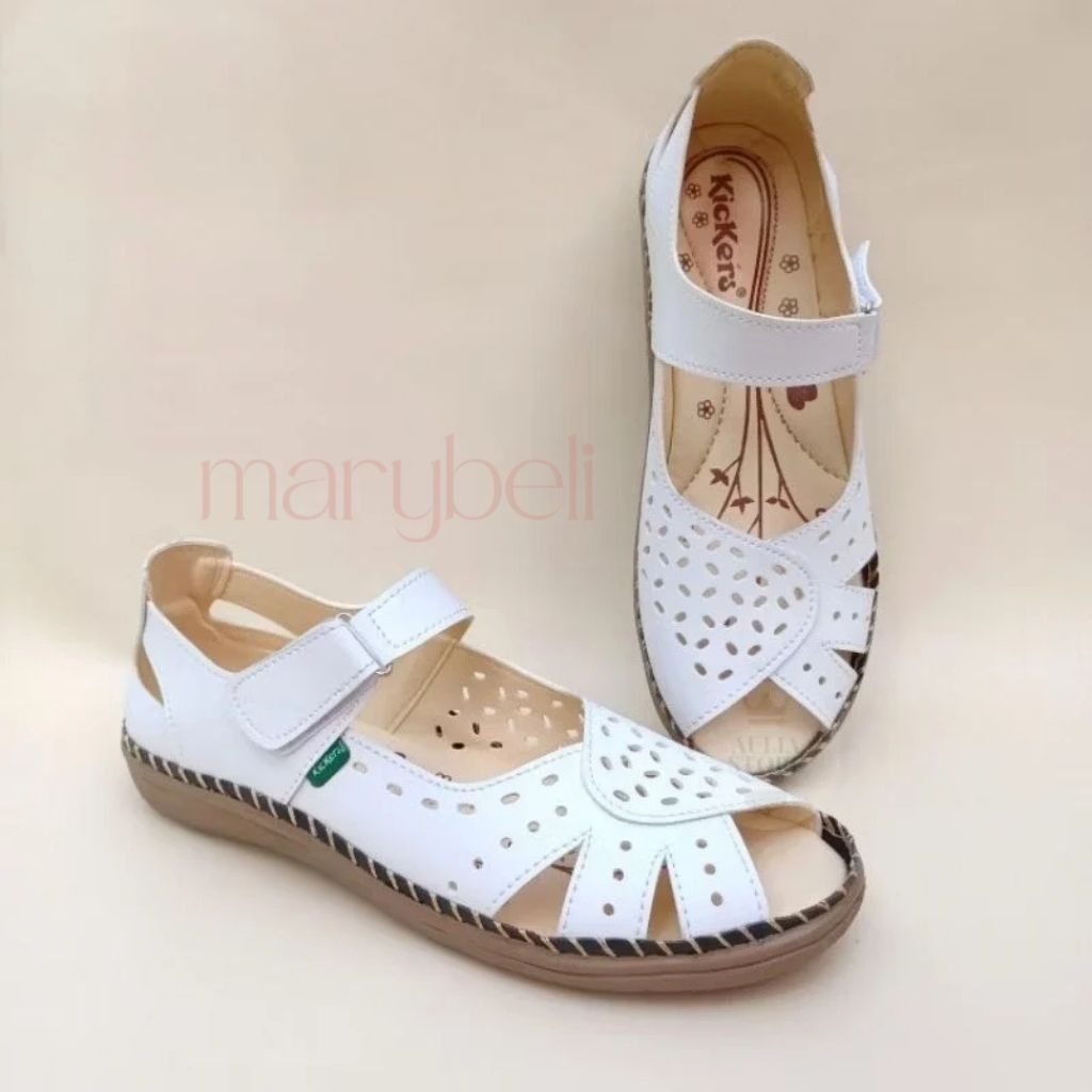 Sepatu Sandal Wanita Jumbo big size Slip-On Murah Sol Karet BTG 13 solCoklat