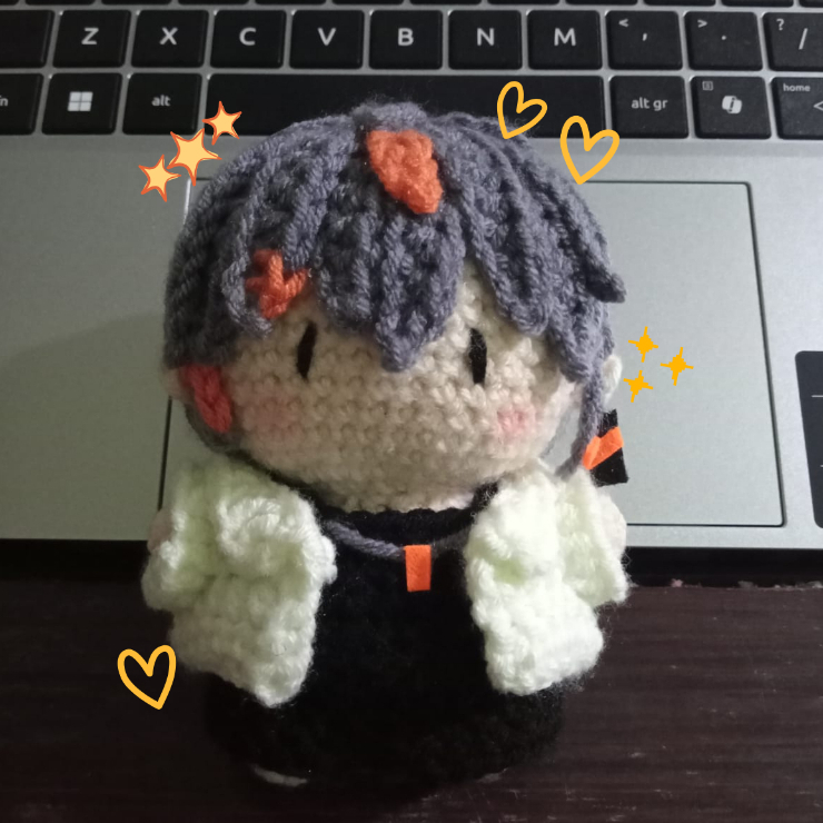 Hikary.crochet [ Vtuber Krow Thornes ] boneka| gantungan kunci| figure