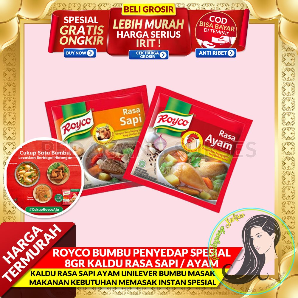 ROYCO BUMBU PENYEDAP SPESIAL 8GR KALDU RASA SAPI AYAM MASAK SACHET - AYAM & SAPI