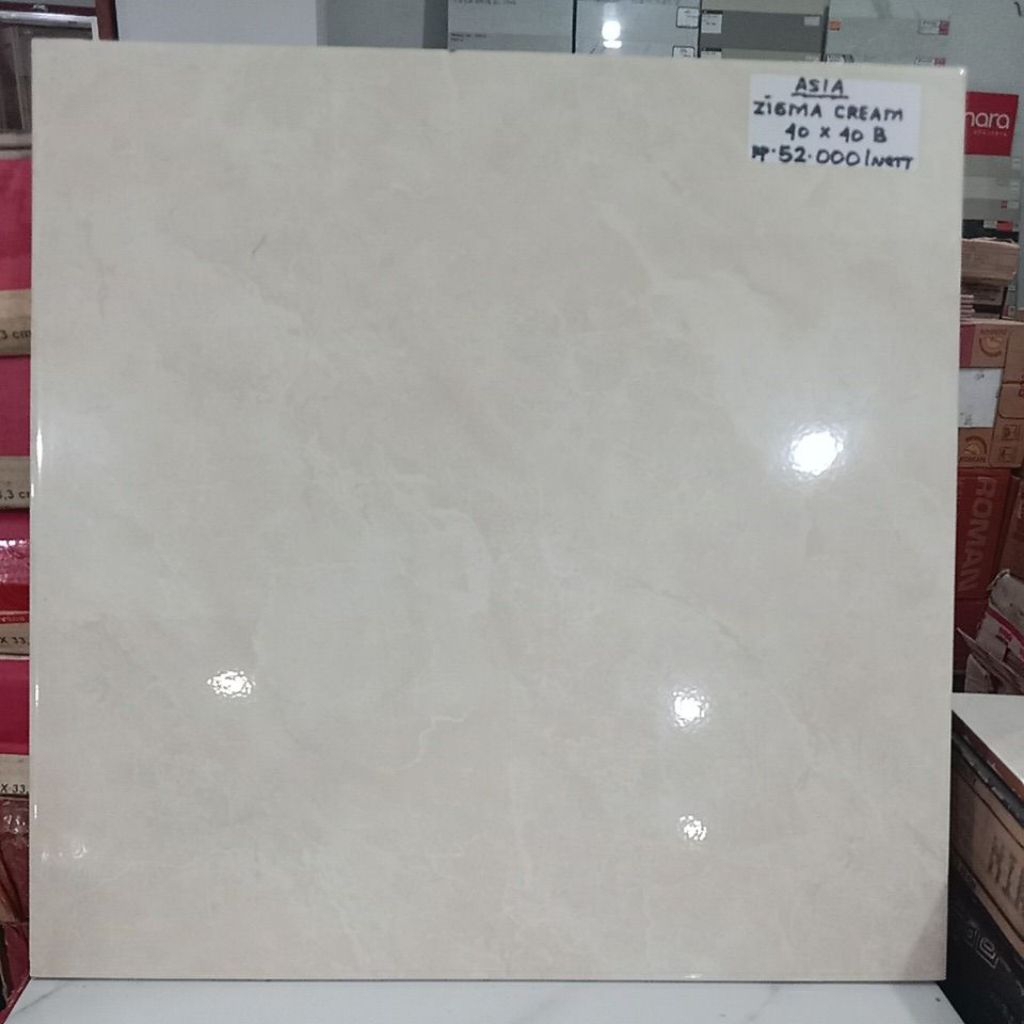 Keramik Lantai Kilap Asia Zigma Cream 40x40 kw2
