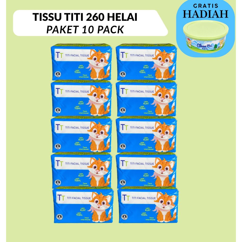 TISSUE TITI 260 HELAI PAKE 10 PCS FREE LUNCHBOX