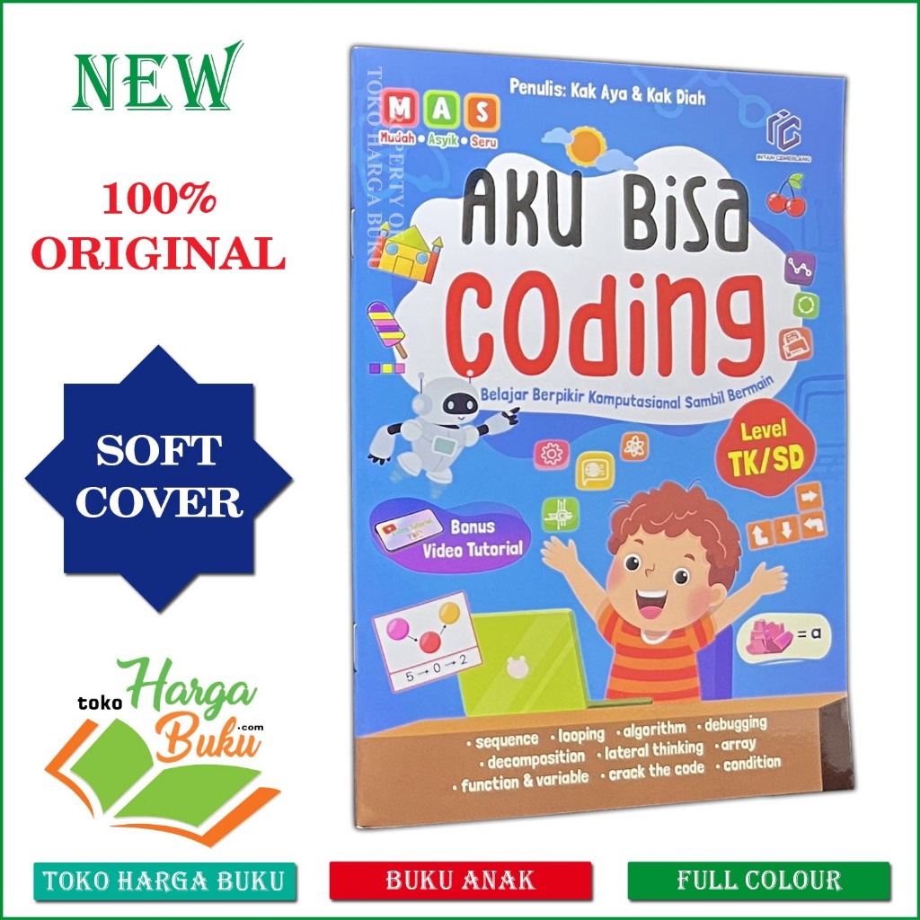 Foto Buku Anak Aku Bisa Coding Level TK SD Belajar Berpikir Komputasional Sambil Bermain Intan Cemerlang