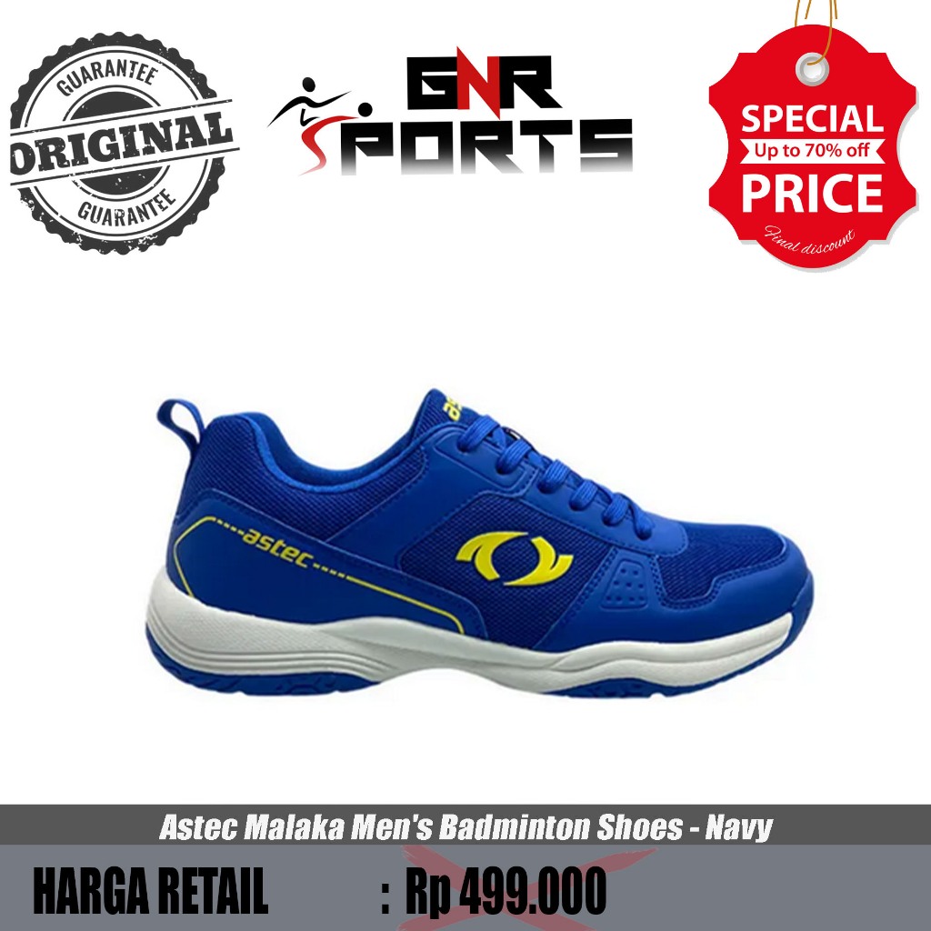 Sepatu  Astec Malaka Men's Badminton Shoes - Navy  Original 100%