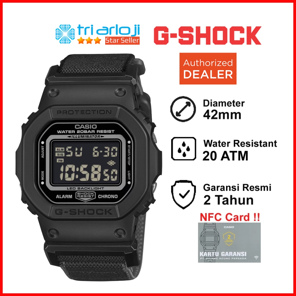 Casio G-Shock DW-5600MNC-1DR Jam Tangan Pria Digital Kanvas Gshock DW5600 DW-5600MNC-1 DW 5600MNC 1D
