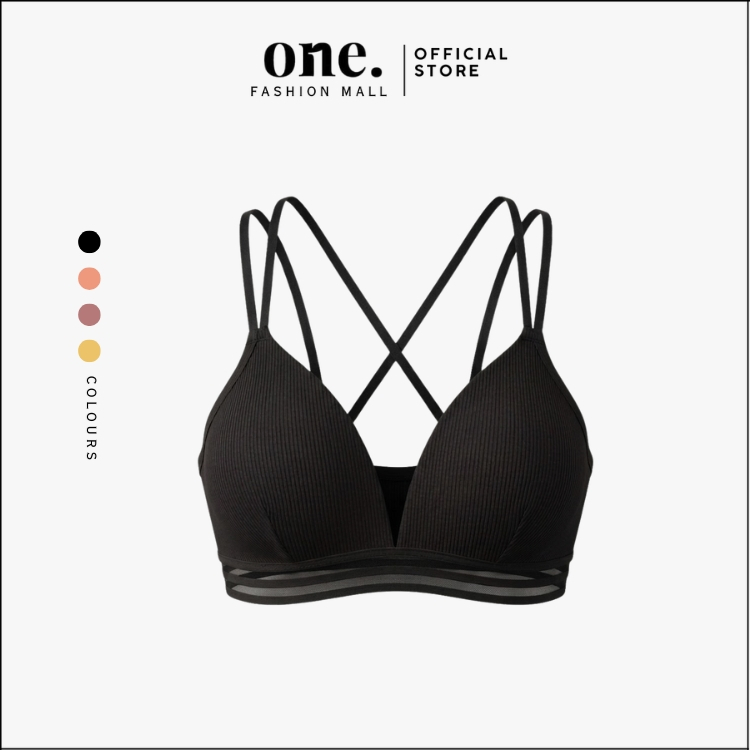 ONEFASHIONMALL BR081 Bikini Bra Wanita BH Busa Super Ringan Tanpa Kawat Tali Silang