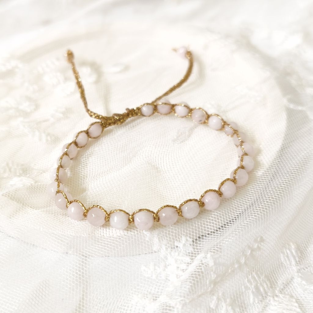 BRACELET ROSE QUARTZ STONES AGATE TALI SAMAPURA