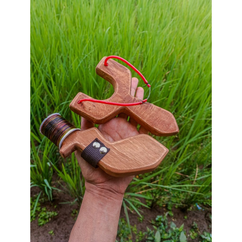 set lengkap ketapel ikan kerajinan kayu