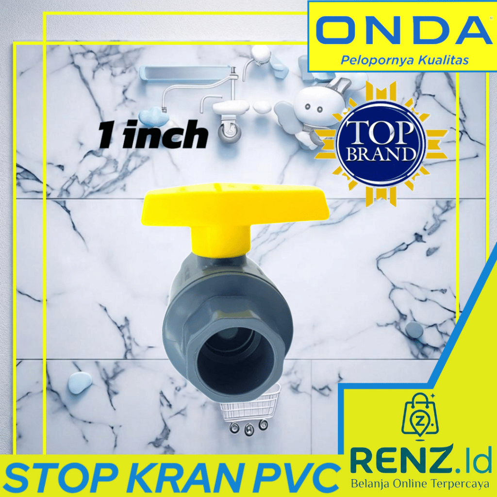 Stop Kran PVC ONDA 1 Inch (PVC-BV) – Kran Air Berkualitas Tahan Lama