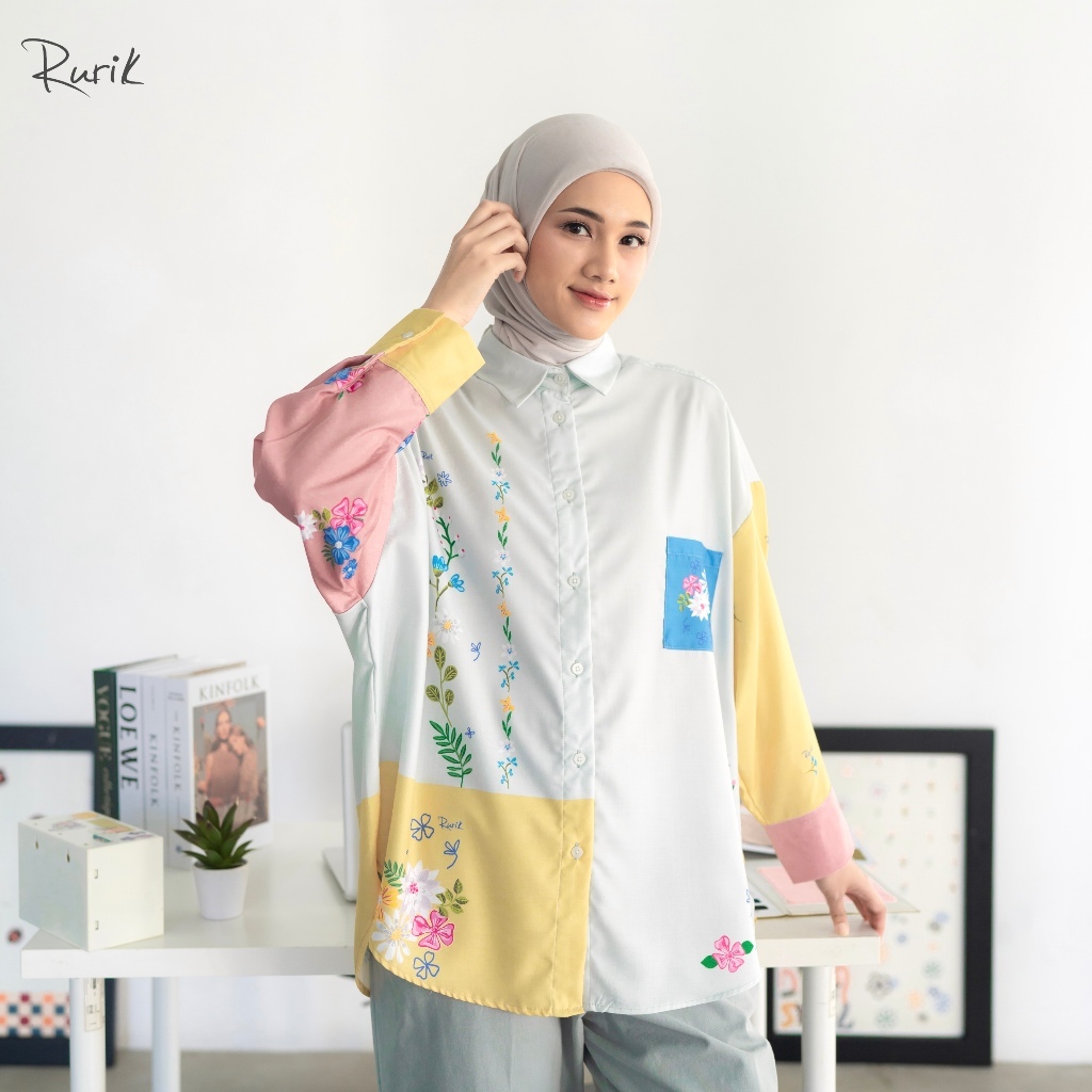 Rurik Kemeja Wanita Oversize Printing Haila Shirt
