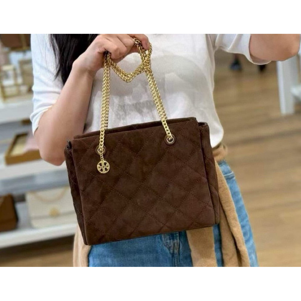 Tb willa suede shoulder bag wanita dark cocoa