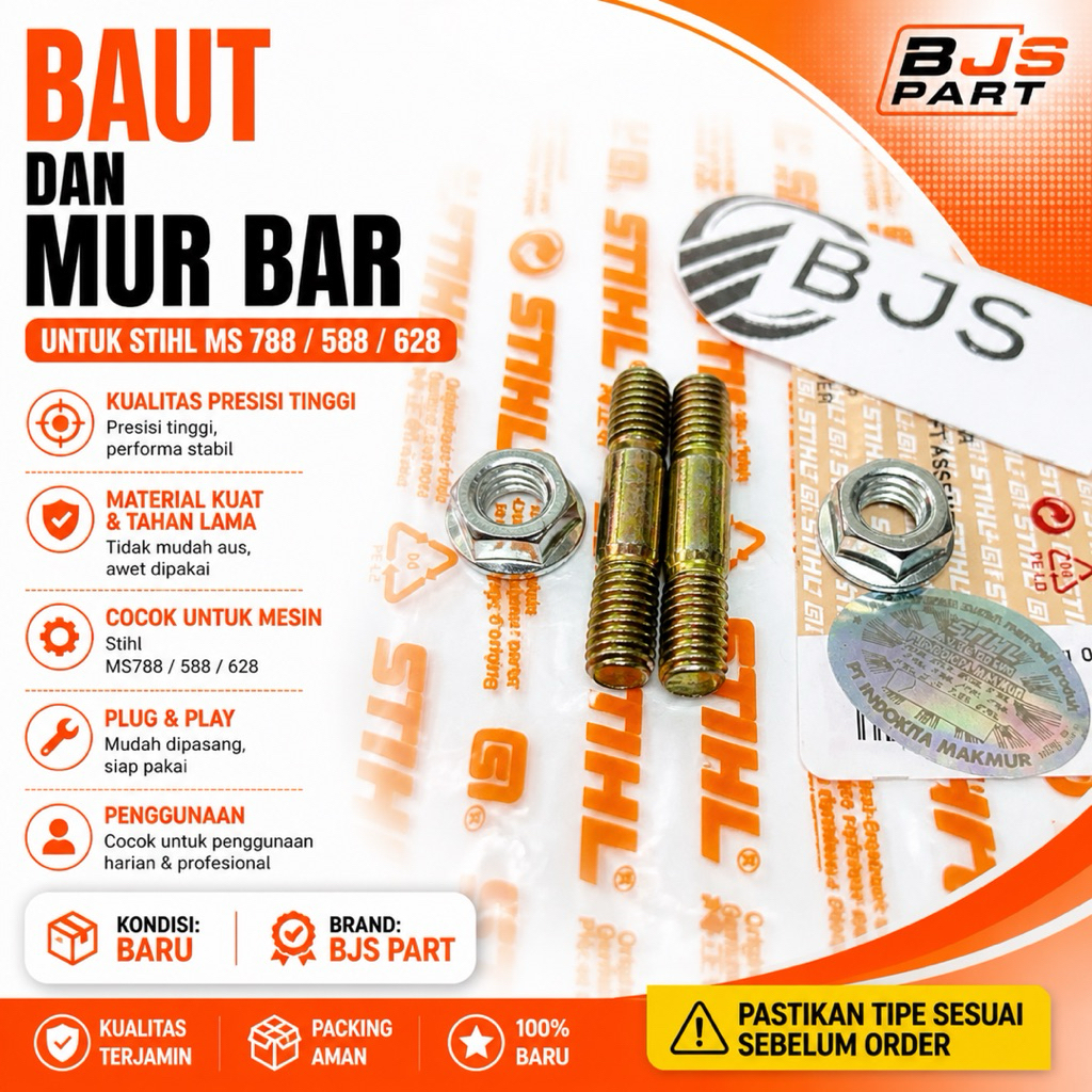 baut dan mur bar senso kecil 788/628/5800/588 senso gergaji