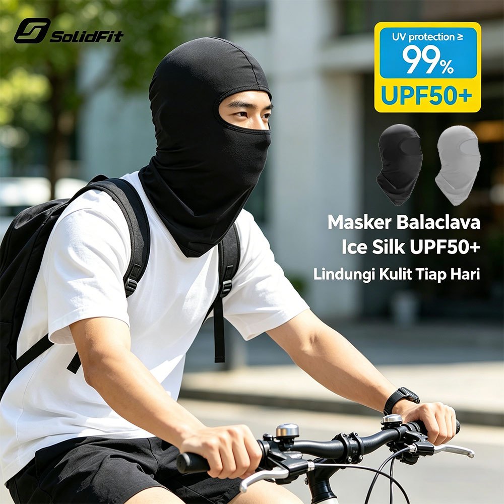 SOLIDFIT Masker Motor Balaclava Face Mask Anti UV Ice Silk Ninja Panjang Full Face Masker Sepeda Hel