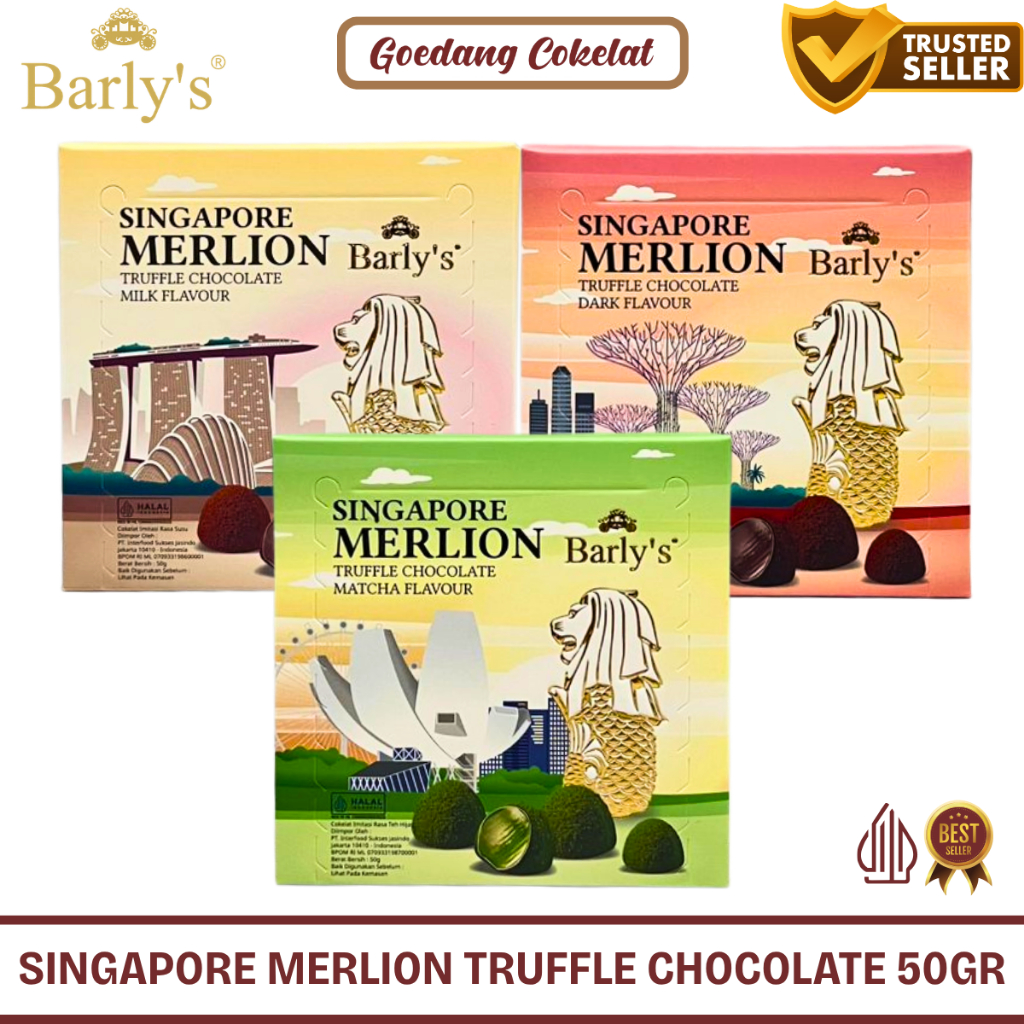 Barlys Singapore Merlion Truffle Chocolate 50gr Coklat Premium Oleh Oleh Import Singapura Halal