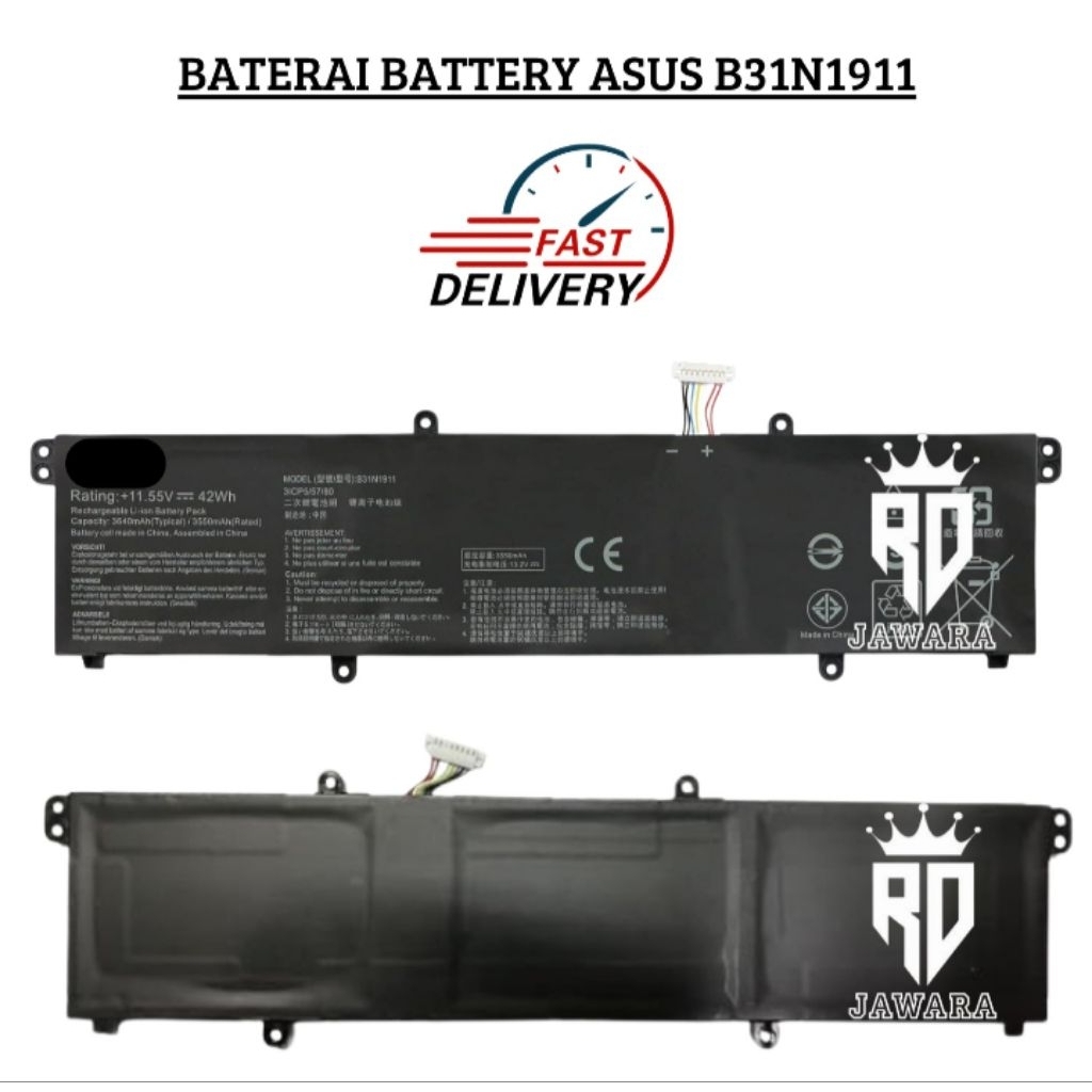 ORIGINAL BATERAI BATTERY ASUS VIVOBOOK A1402 A1402Z A1502 A1502ZA X1502Z X1502ZA C31N1911 B31N1911