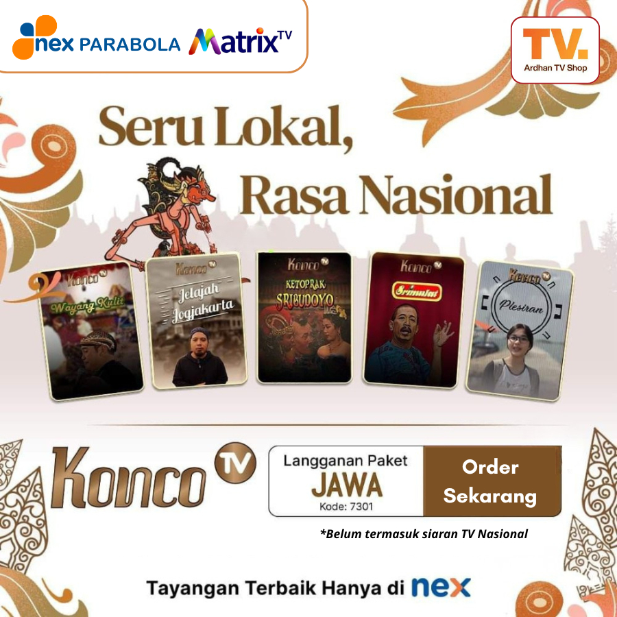 Nex Parabola Dan Matrix Paket JAWA 30 Hari - Channel Konco TV