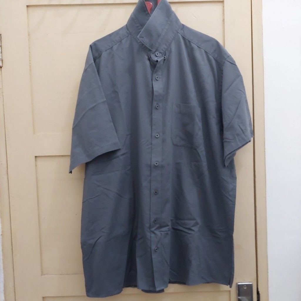 kemeja lengan pendek pria size 17,5 - abu 03