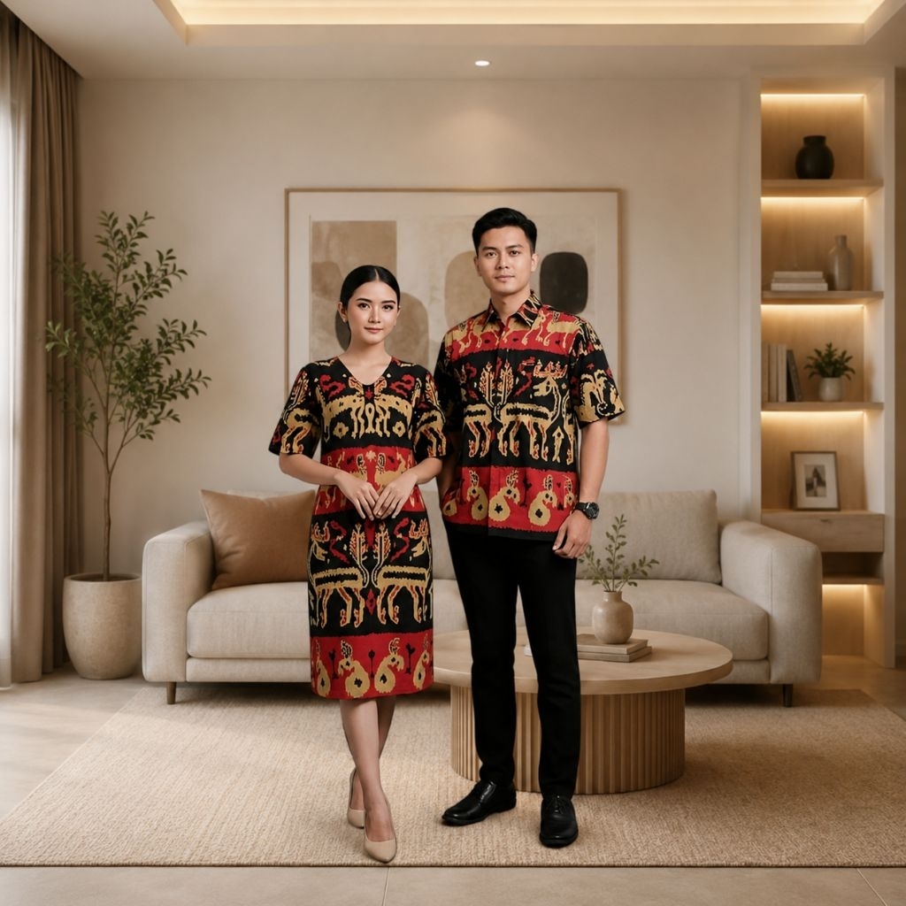 COUPLE TENUN DRESS MIDI TENUN baju tenun couple pasangan