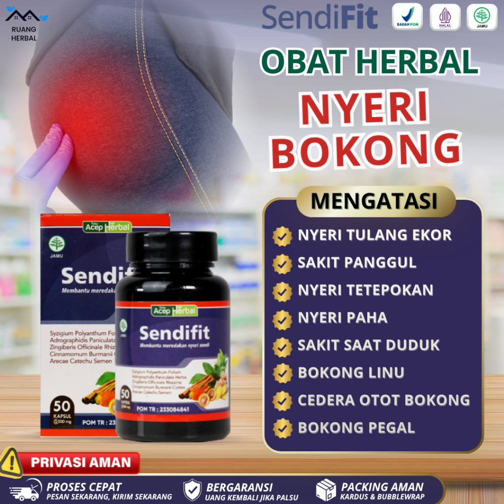 Sendifit Obat Herbal Nyeri Bokong, Nyeri Tulang Ekor, Sakit Panggul, Nyeri Tetepokan, Nyeri Paha, Sa