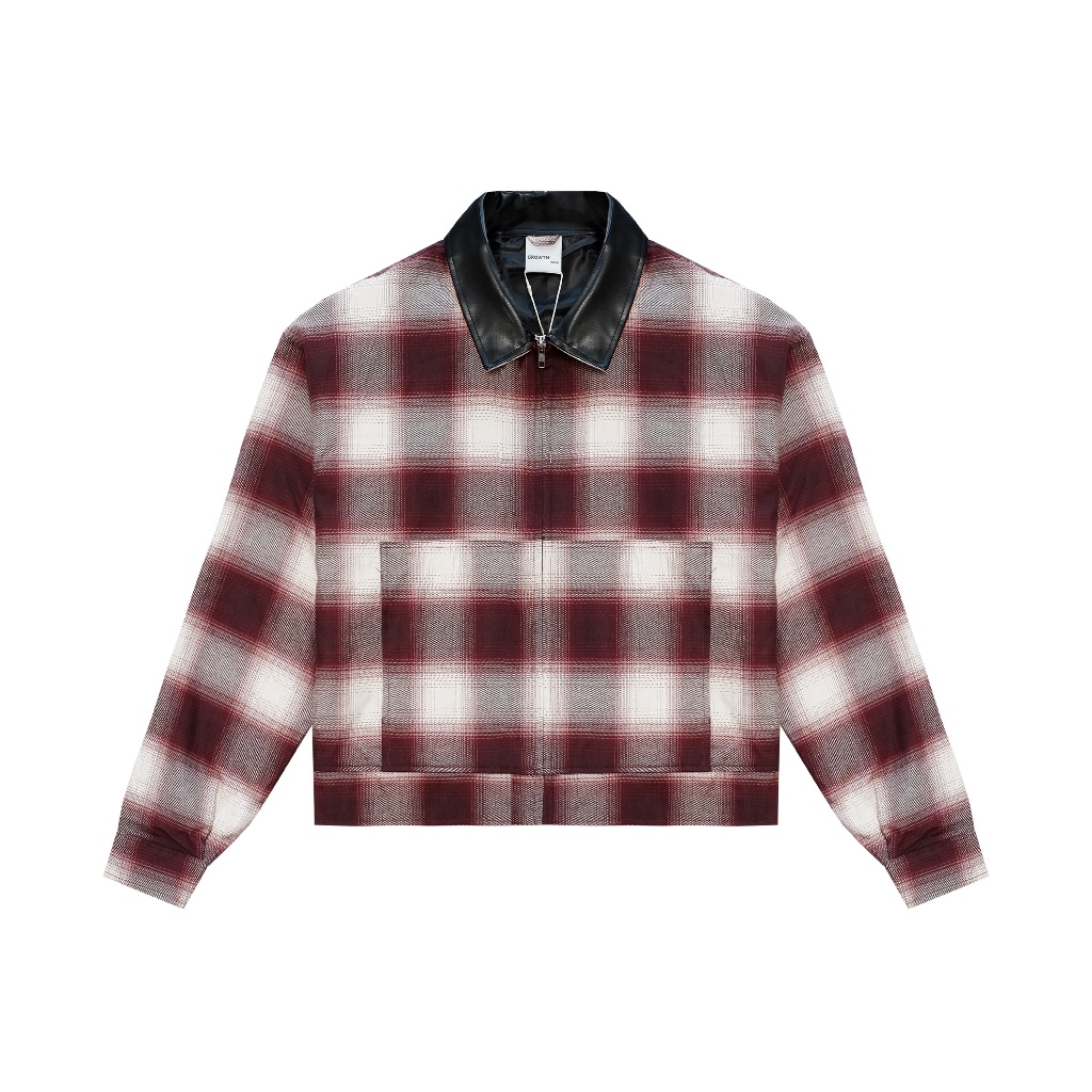 GrowthCasual - Leather Cuff Redano Flannel Jacket