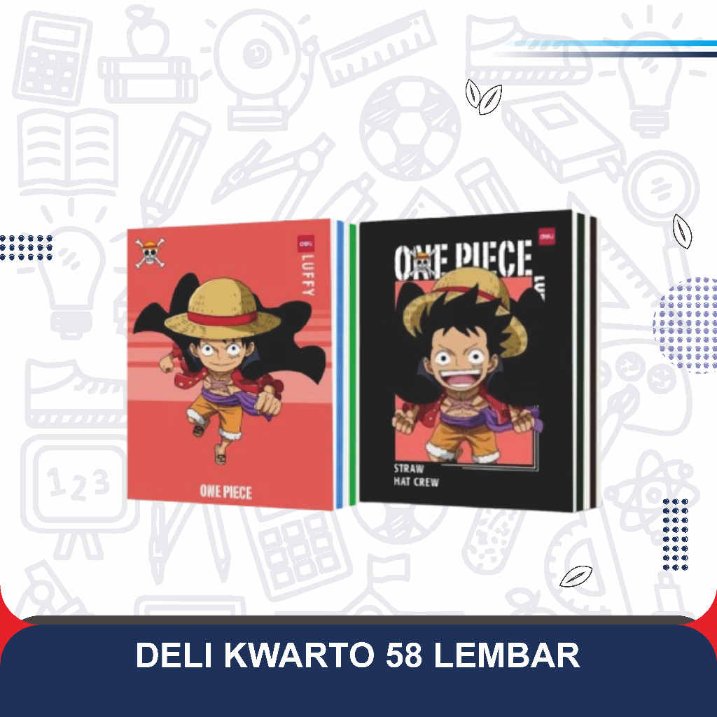 BUKU TULIS DELI KWARTO 58 ONE PIECE ANIME LUFY