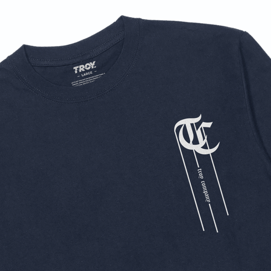 Troy Company Kaos Pria Lengan Panjang Biru Navy - Parallel Motion Longsleeve Tshirt Navy LSD 3185