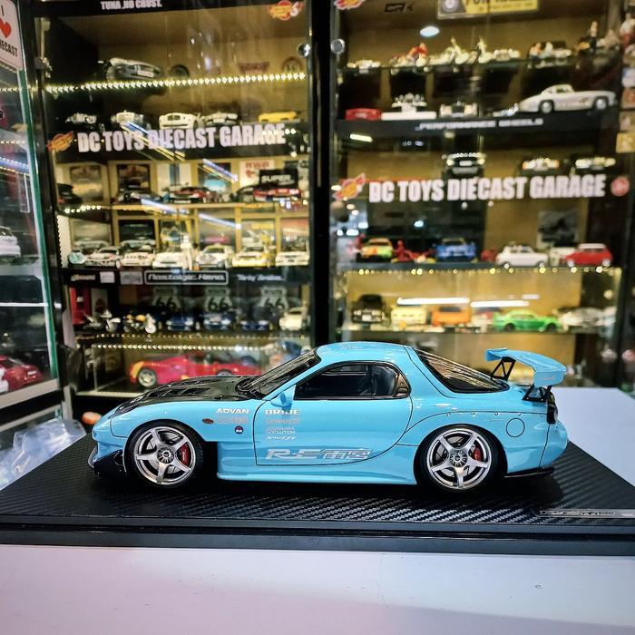 1/18 Mazda RX7 RE Amemiya Light Blue by Ignition Model Limited Edition Resin model rare model High d