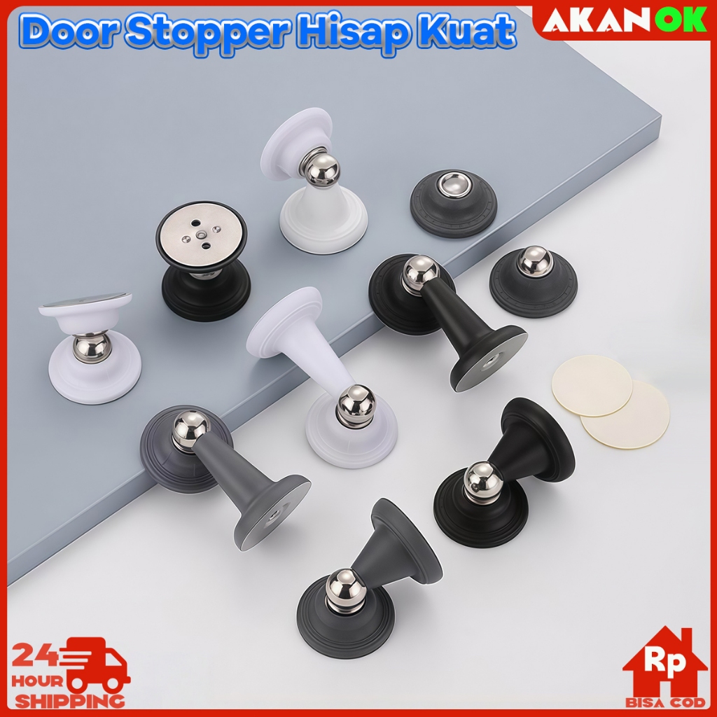Door Stopper Hisap Kuat 2 Ukuran | Penahan Pintu Tanpa Bor Self Adhesive | Untuk Kayu Kaca Besi | Su