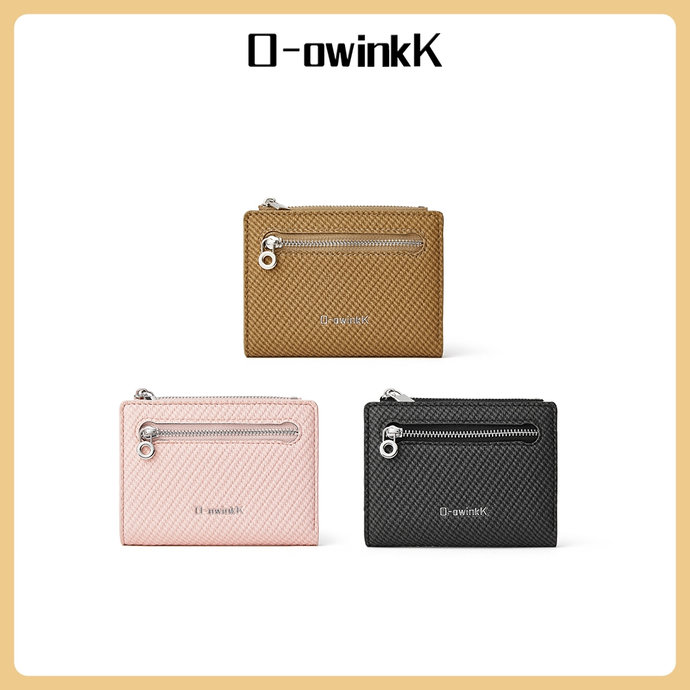 O-owinkK Dompet Kartu Wanita Banyak Tempat Kecil Lipat Dua Sederhana Multifungsi