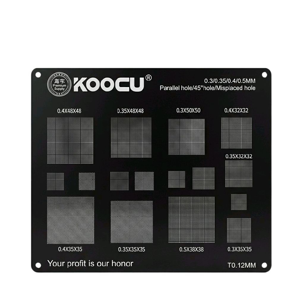 Plat Stensil BGA Reballing KOOCU Universal Black (0.3/0.35/0.4/0.5mm)