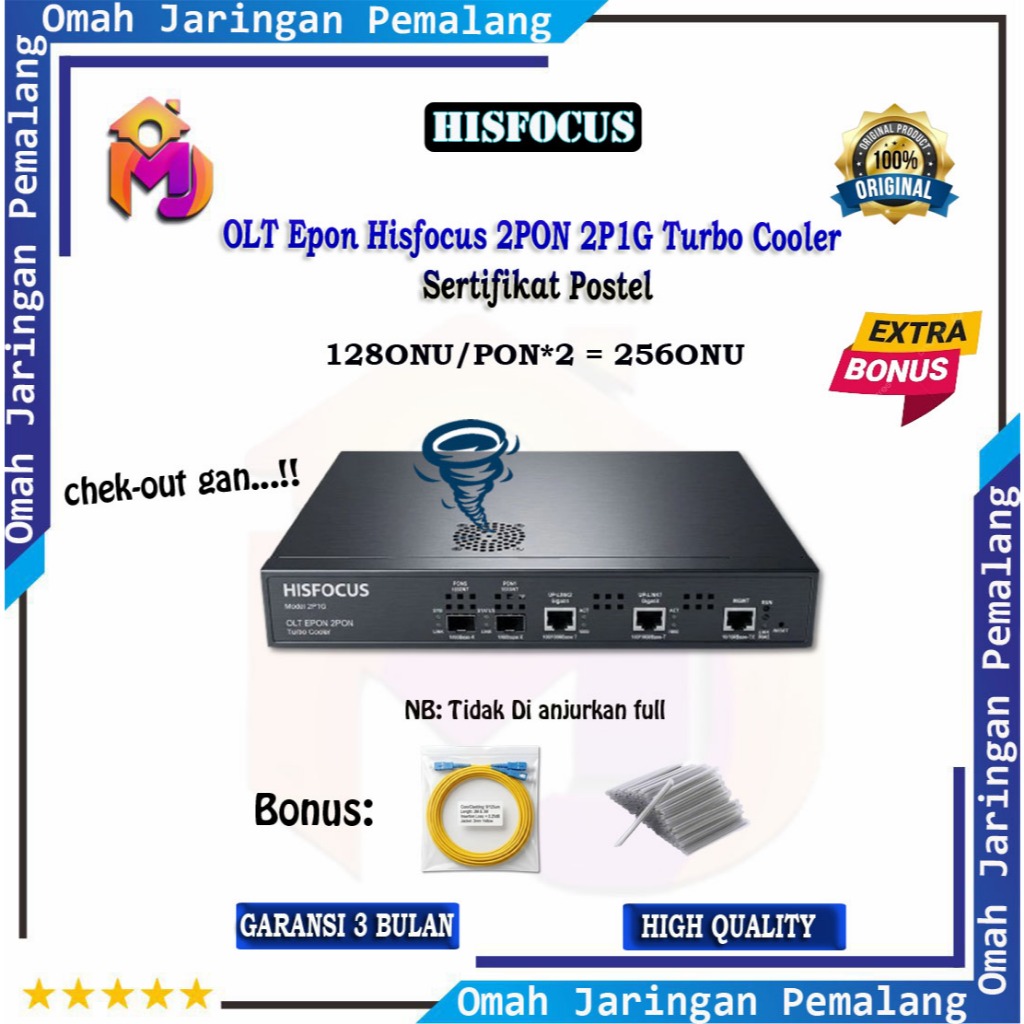 {TERMURAH} OLT Epon HISFOCUS 2P1G 2pon 128onu Per Pon Bersertifikat Postel /Hisfocus Turbo Cooler Te